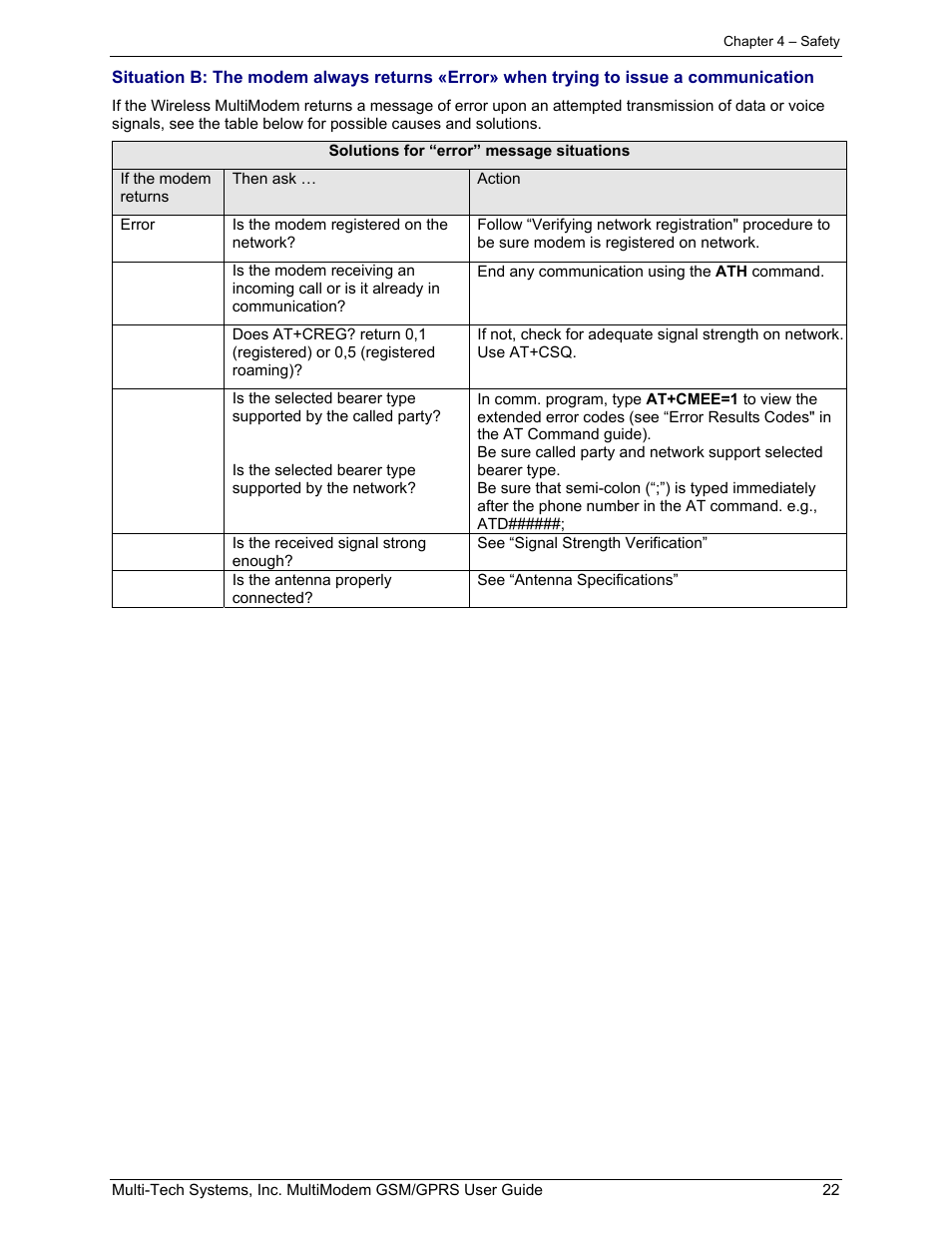 Multi-Tech Systems MTCBA-G-F1 User Manual | Page 22 / 29