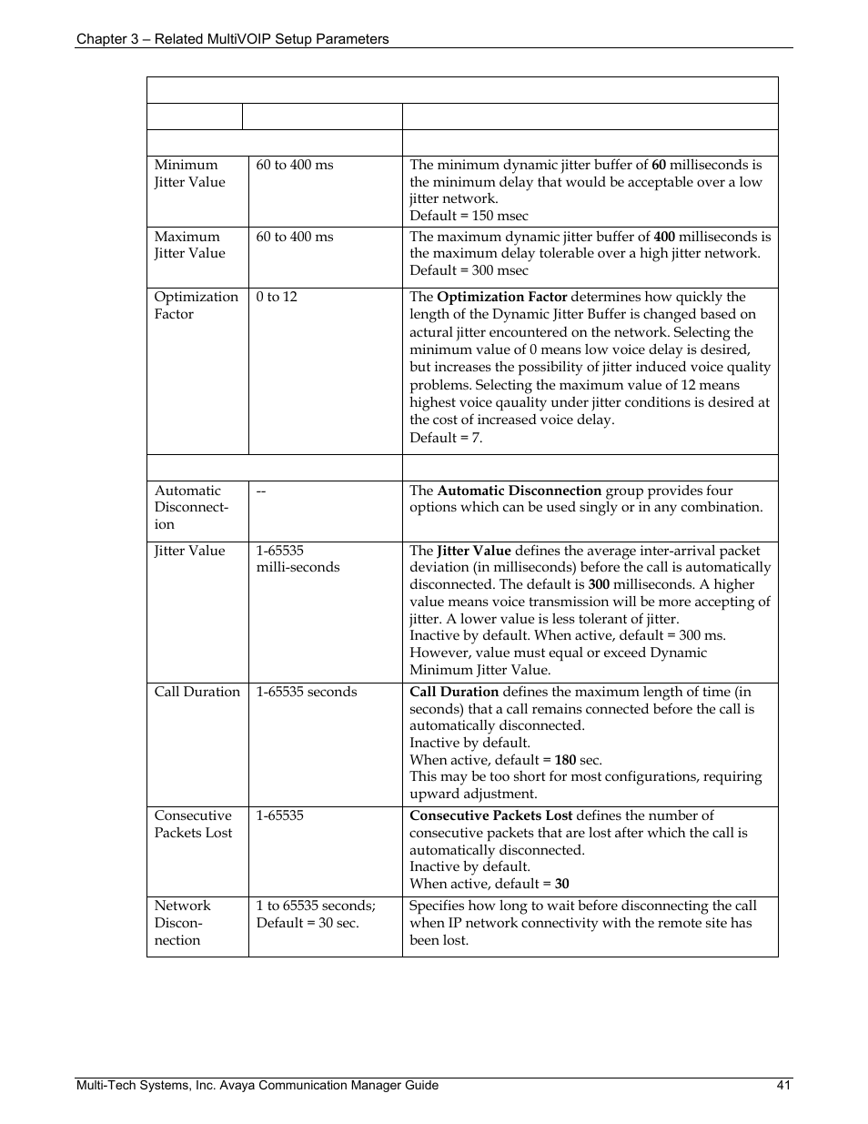 Multi-Tech Systems MVP103 User Manual | Page 41 / 79