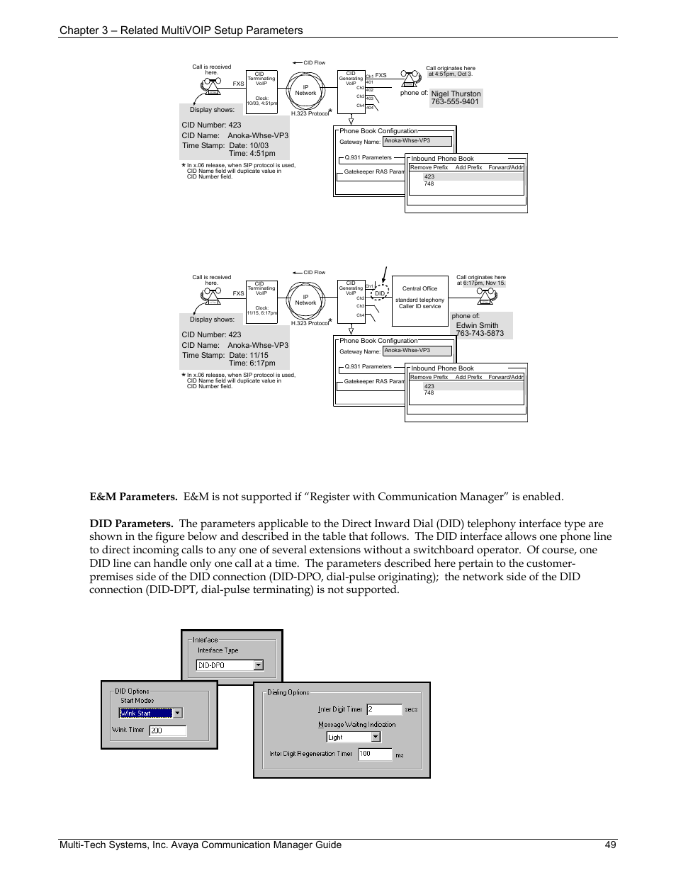Chapter 3 – related multivoip setup parameters | Multi-Tech Systems MVP103 User Manual | Page 49 / 79