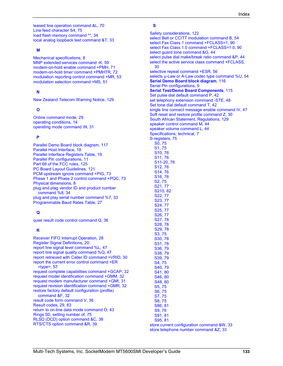 Multi-Tech Systems MT5600SMI-34 User Manual | Page 133 / 134