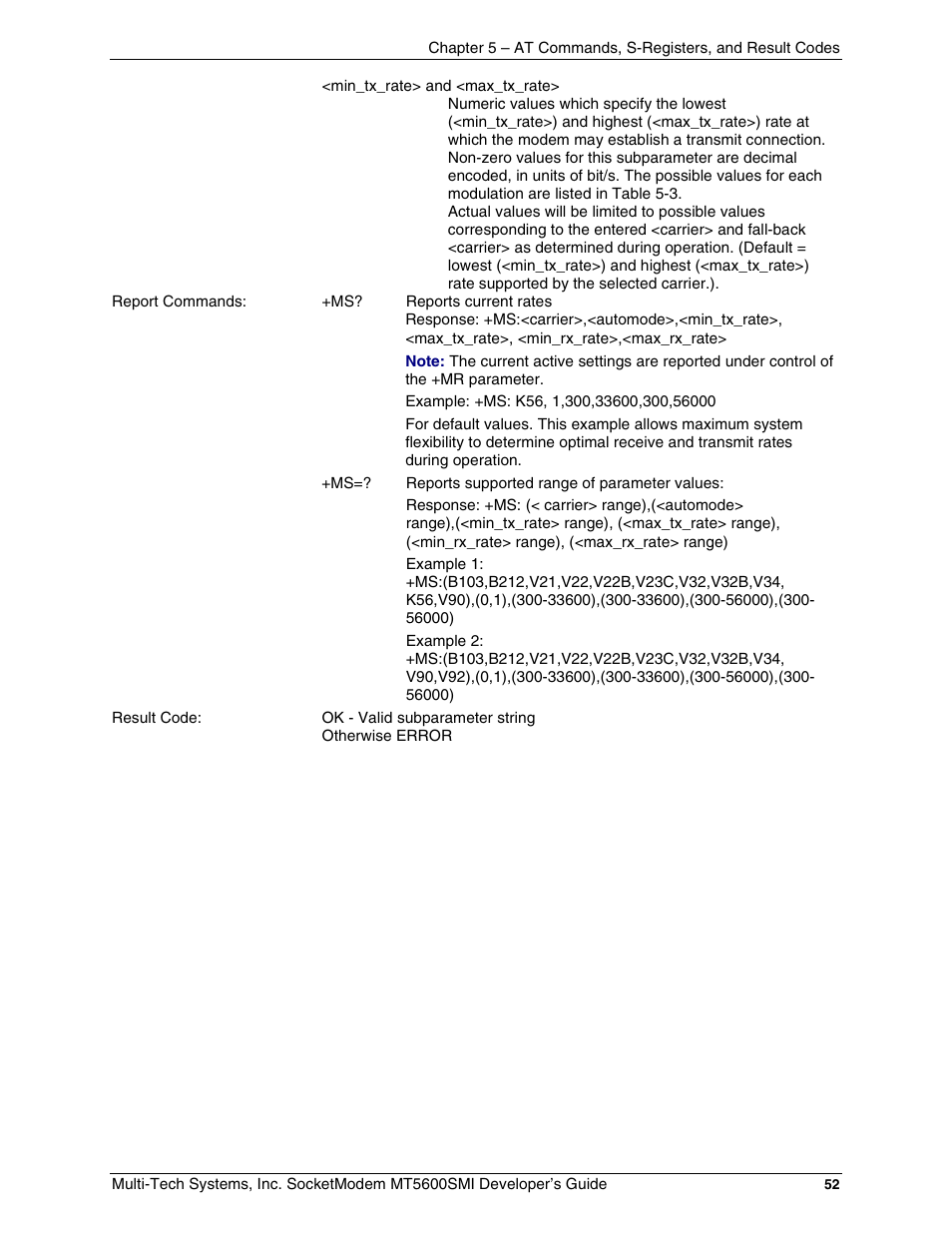 Multi-Tech Systems MT5600SMI-34 User Manual | Page 52 / 134