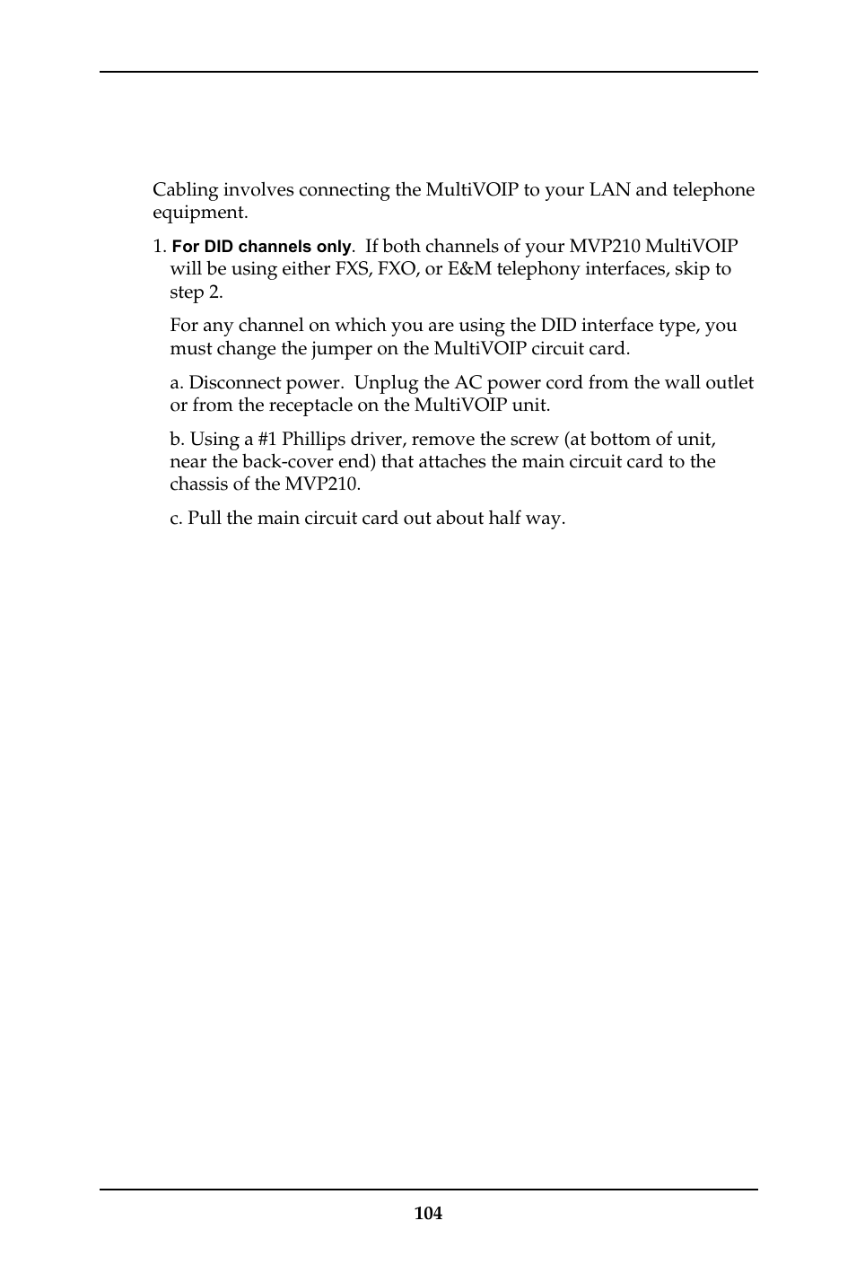 Cabling procedure for mvp210 | Multi-Tech Systems MULTIVOIP MVP-410ST/810ST User Manual | Page 104 / 559