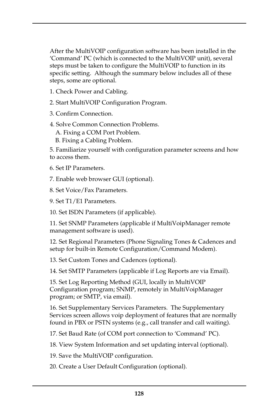 Local configuration procedure (summary) | Multi-Tech Systems MULTIVOIP MVP-410ST/810ST User Manual | Page 128 / 559