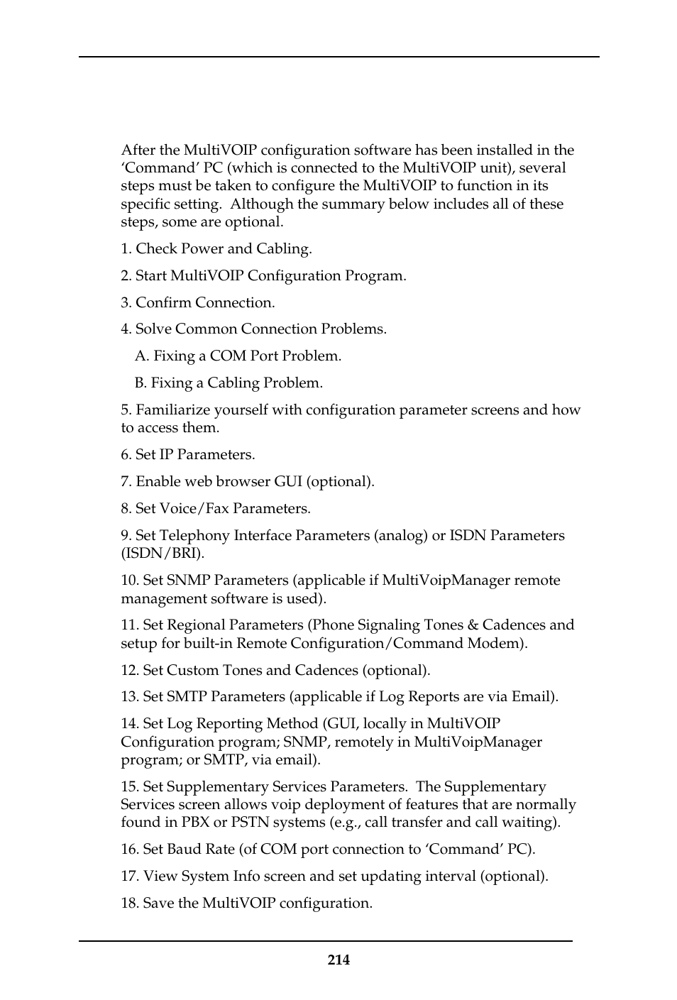 Local configuration procedure (summary) | Multi-Tech Systems MULTIVOIP MVP-410ST/810ST User Manual | Page 214 / 559