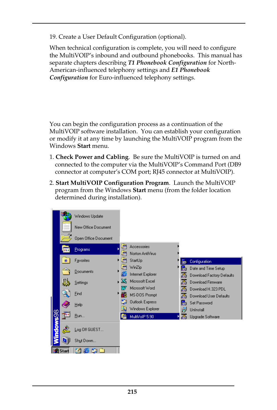 Local configuration procedure (detailed) | Multi-Tech Systems MULTIVOIP MVP-410ST/810ST User Manual | Page 215 / 559
