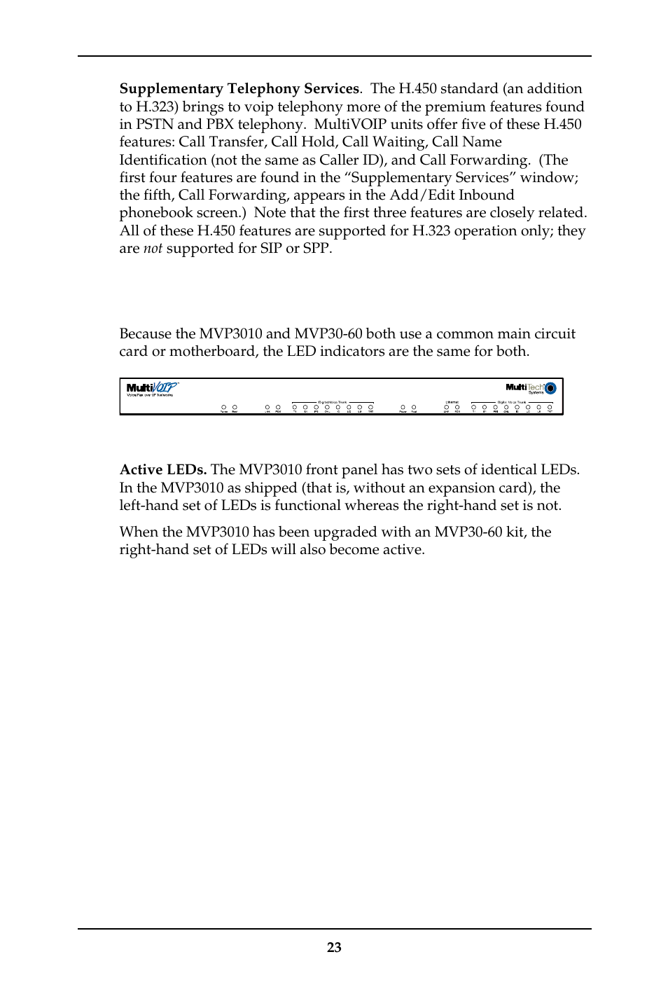 E1 front panel leds | Multi-Tech Systems MULTIVOIP MVP-410ST/810ST User Manual | Page 23 / 559