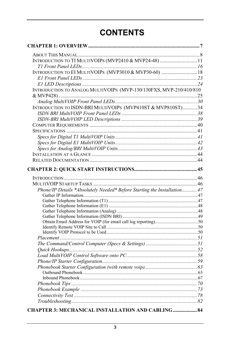 Multi-Tech Systems MULTIVOIP MVP-410ST/810ST User Manual | Page 3 / 559