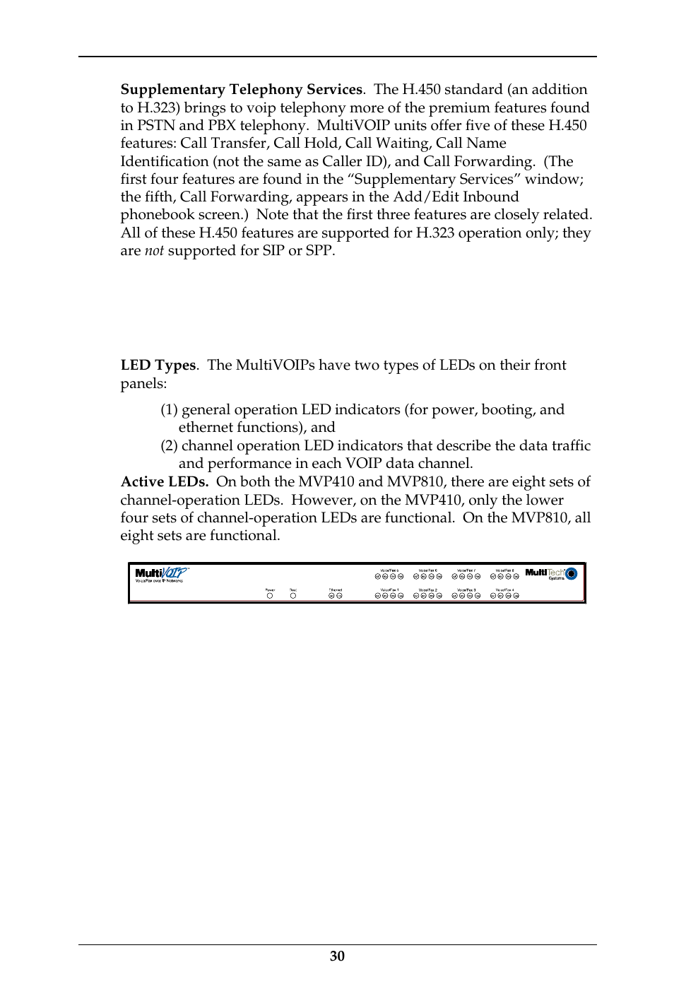 Analog multivoip front panel leds | Multi-Tech Systems MULTIVOIP MVP-410ST/810ST User Manual | Page 30 / 559