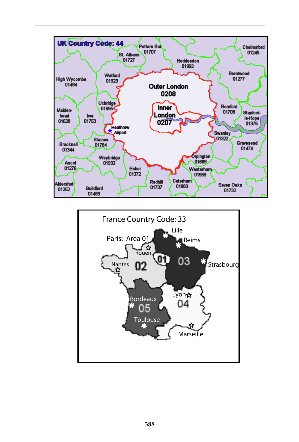 France country code: 33 | Multi-Tech Systems MULTIVOIP MVP-410ST/810ST User Manual | Page 388 / 559