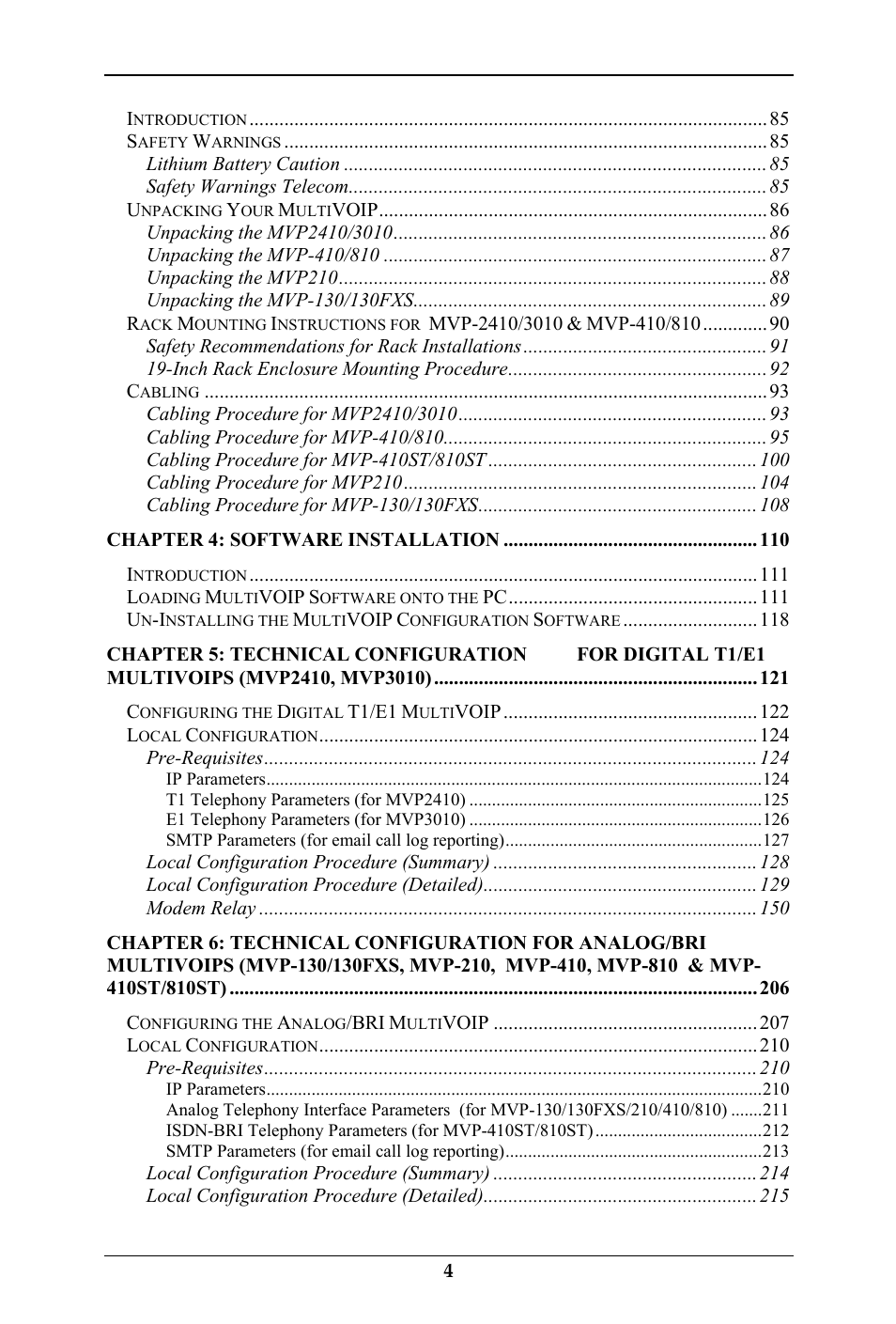 Multi-Tech Systems MULTIVOIP MVP-410ST/810ST User Manual | Page 4 / 559