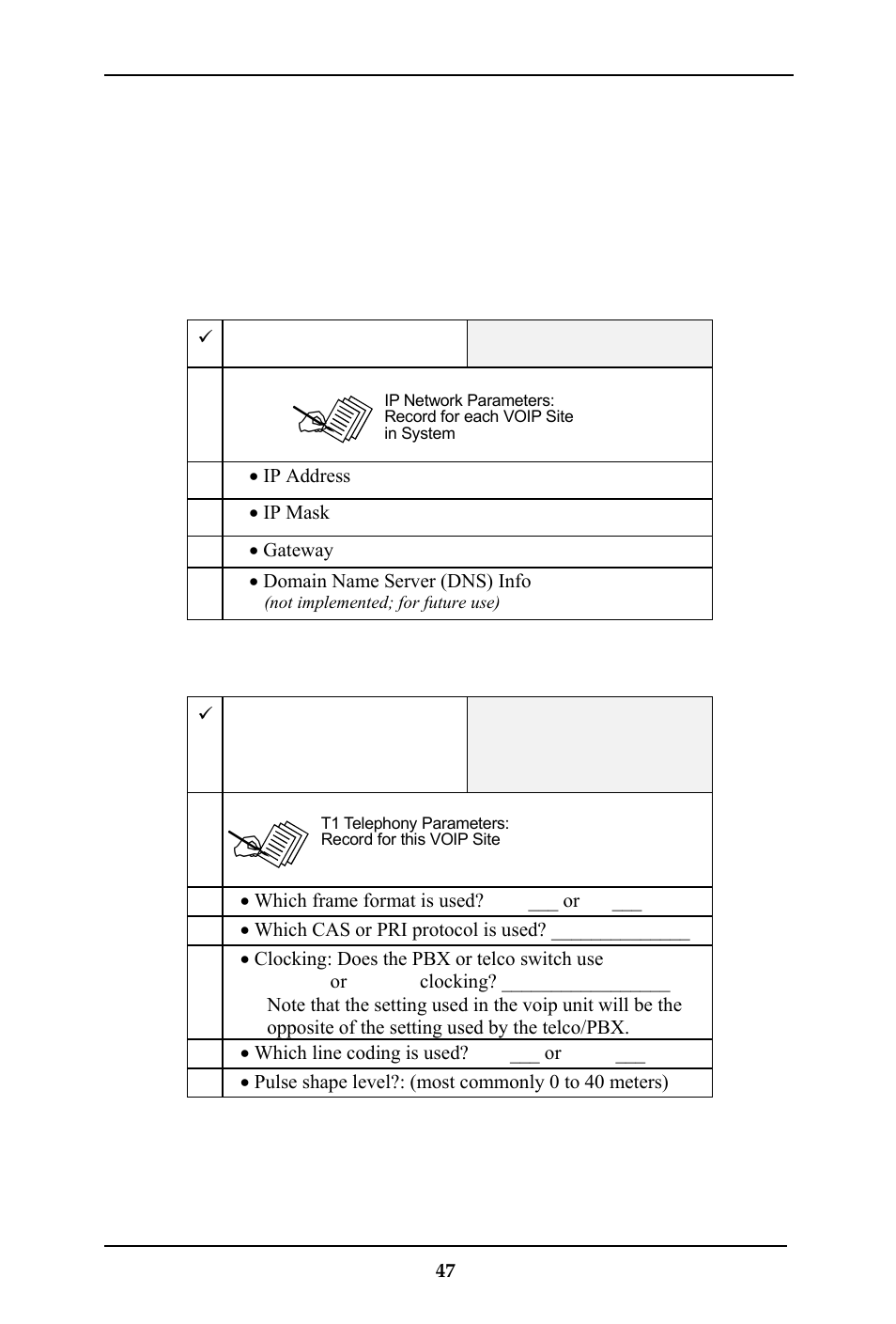 Gather ip information, Gather telephone information (t1) | Multi-Tech Systems MULTIVOIP MVP-410ST/810ST User Manual | Page 47 / 559
