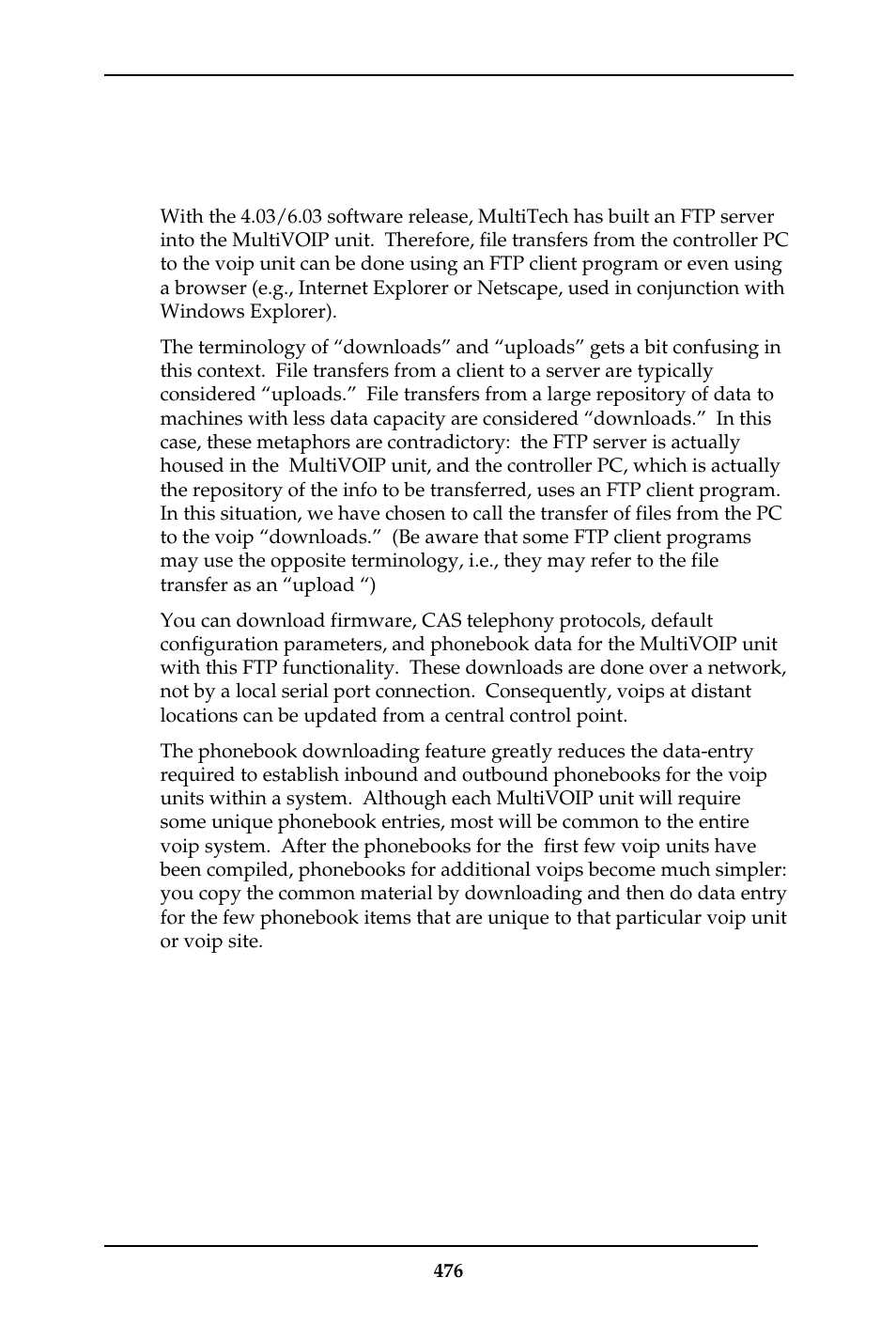 Ftp server file transfers (“downloads”) | Multi-Tech Systems MULTIVOIP MVP-410ST/810ST User Manual | Page 476 / 559