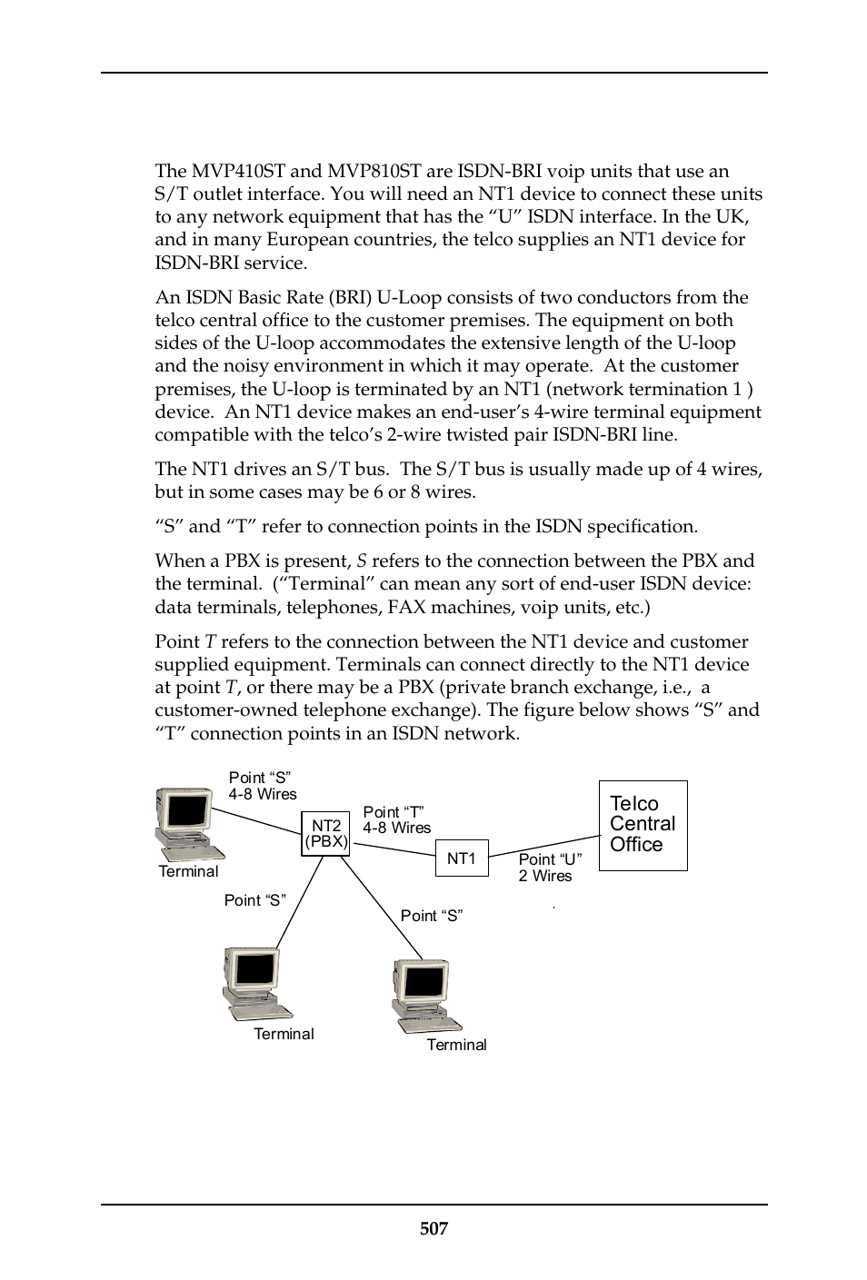 Isdn interfaces: “st” and “u | Multi-Tech Systems MULTIVOIP MVP-410ST/810ST User Manual | Page 507 / 559
