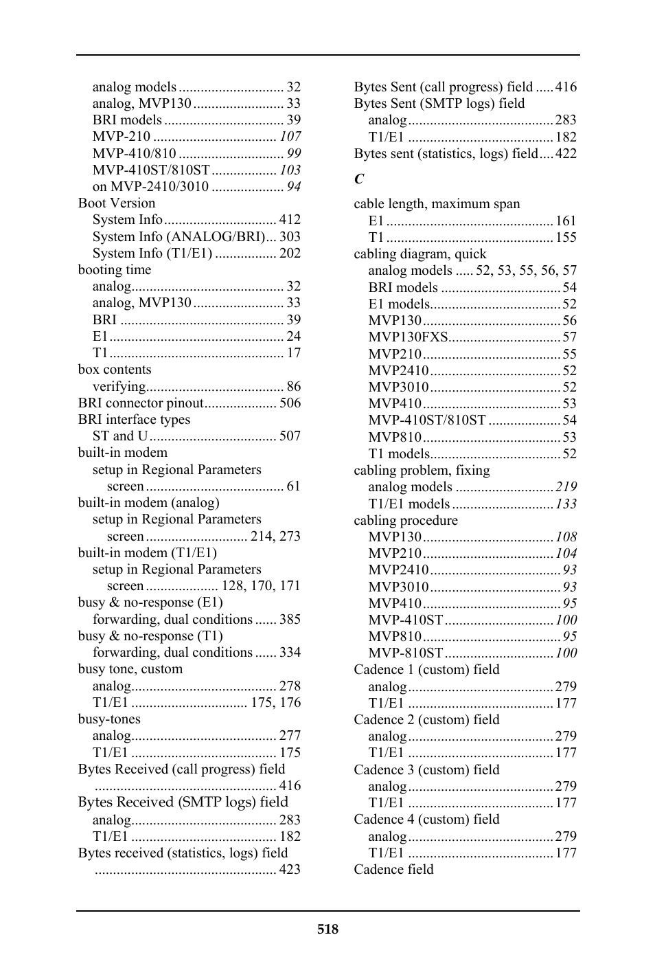 Multi-Tech Systems MULTIVOIP MVP-410ST/810ST User Manual | Page 518 / 559
