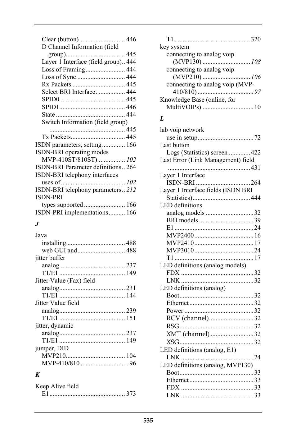 Multi-Tech Systems MULTIVOIP MVP-410ST/810ST User Manual | Page 535 / 559