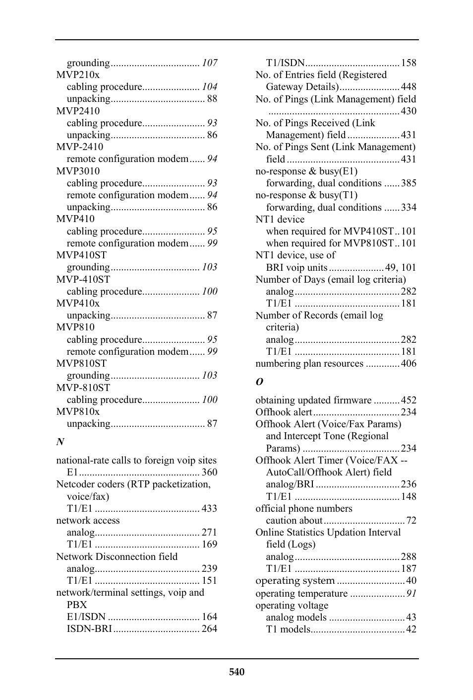 Multi-Tech Systems MULTIVOIP MVP-410ST/810ST User Manual | Page 540 / 559