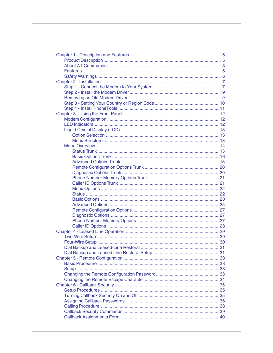 Multi-Tech Systems MT5600BL-V.90 User Manual | Page 3 / 66