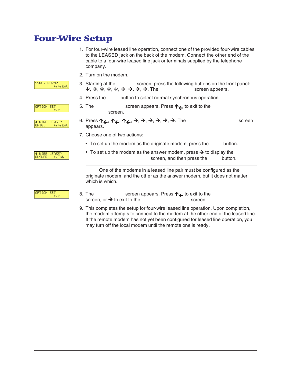 Four-wire setup | Multi-Tech Systems MT5600BL-V.90 User Manual | Page 30 / 66