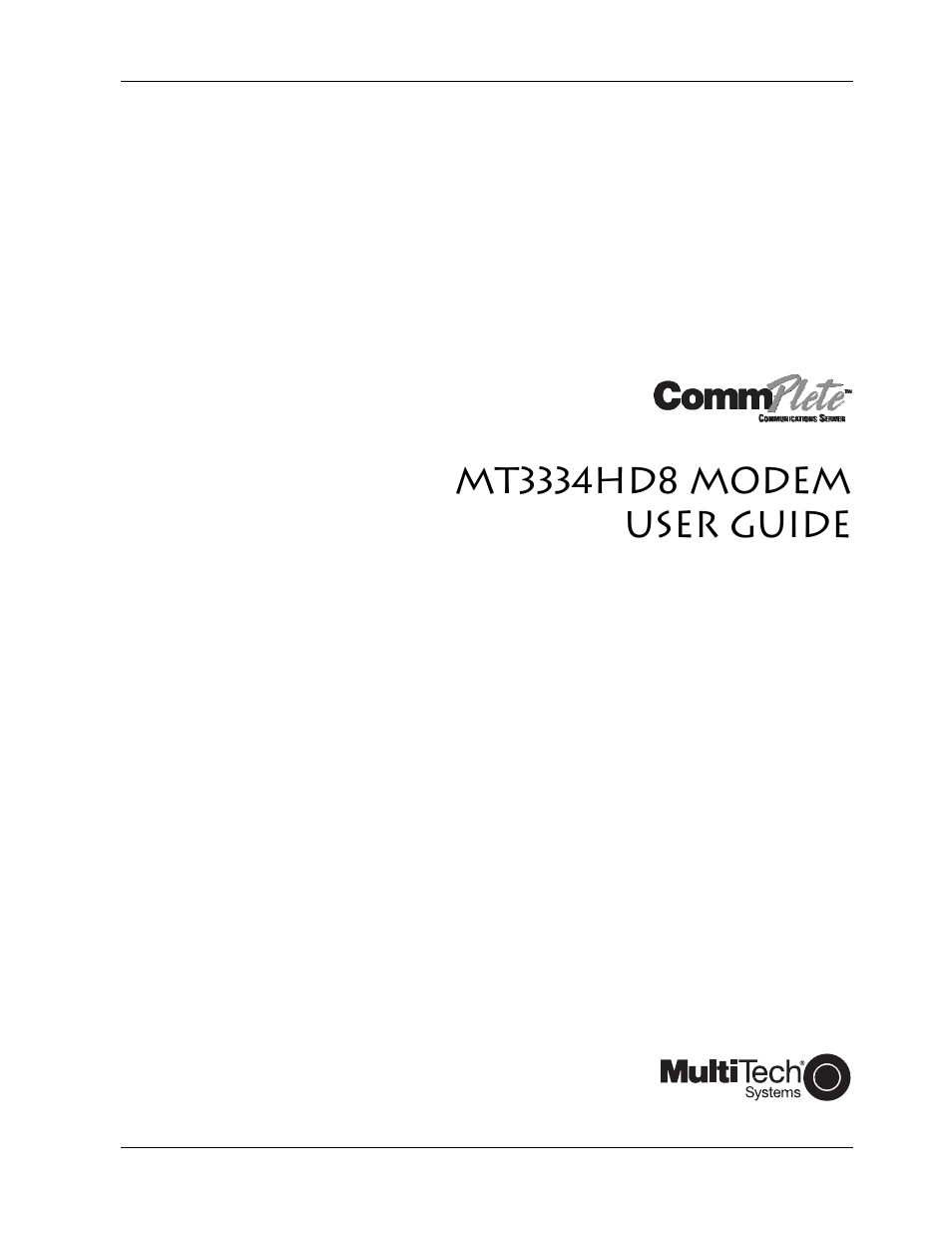 Multi-Tech Systems MT3334HD8 User Manual | 100 pages