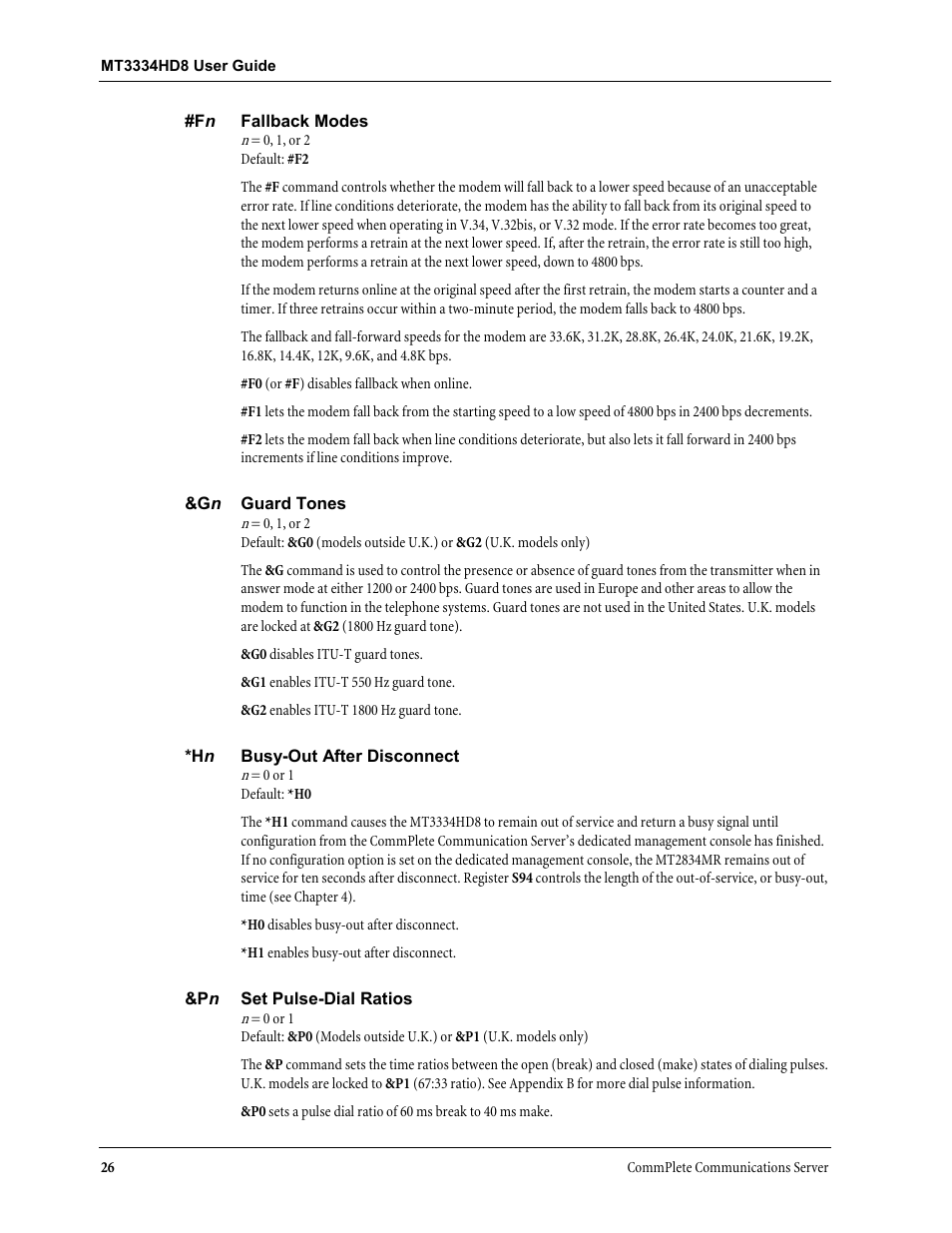 Multi-Tech Systems MT3334HD8 User Manual | Page 32 / 100