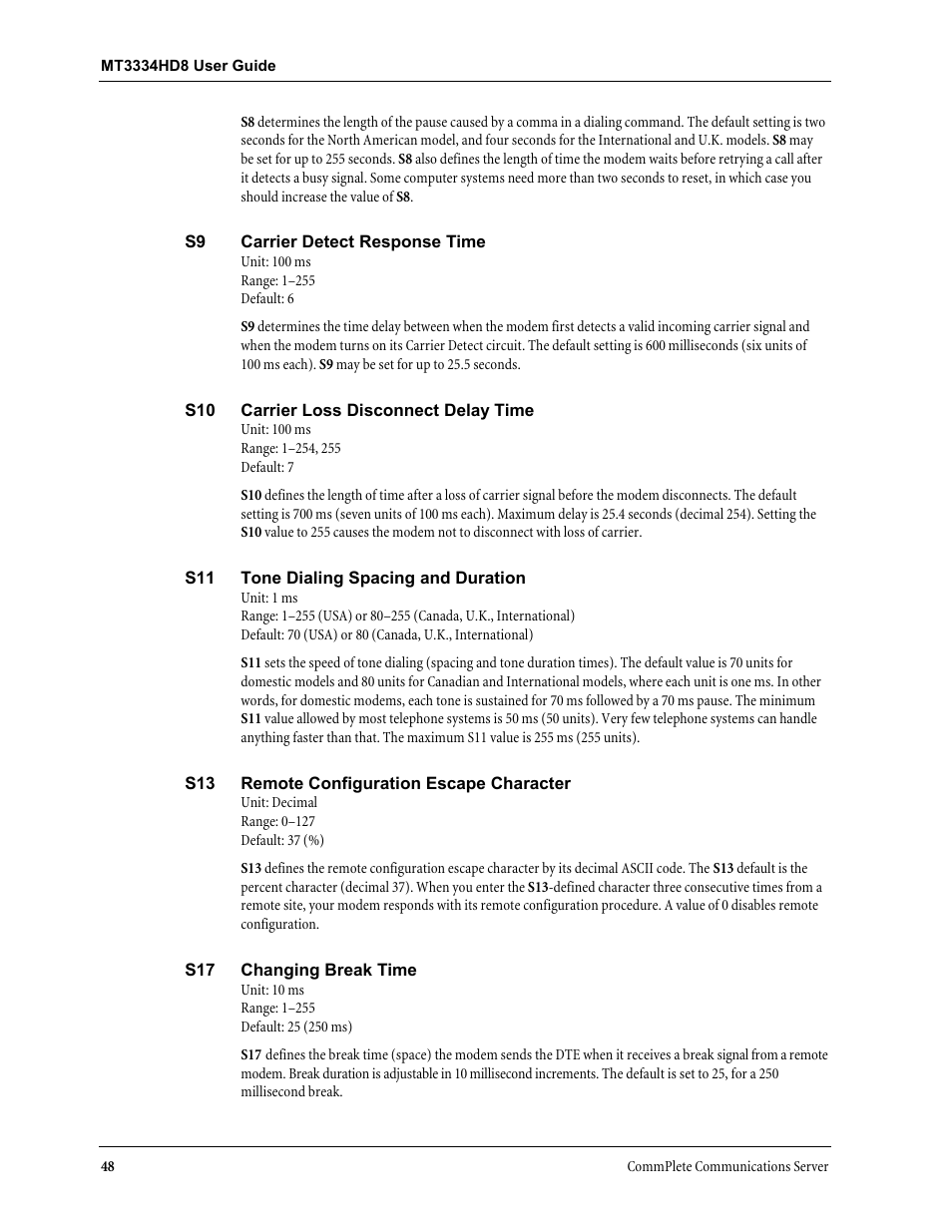 Multi-Tech Systems MT3334HD8 User Manual | Page 54 / 100