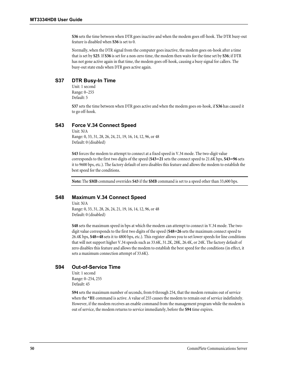 Multi-Tech Systems MT3334HD8 User Manual | Page 56 / 100
