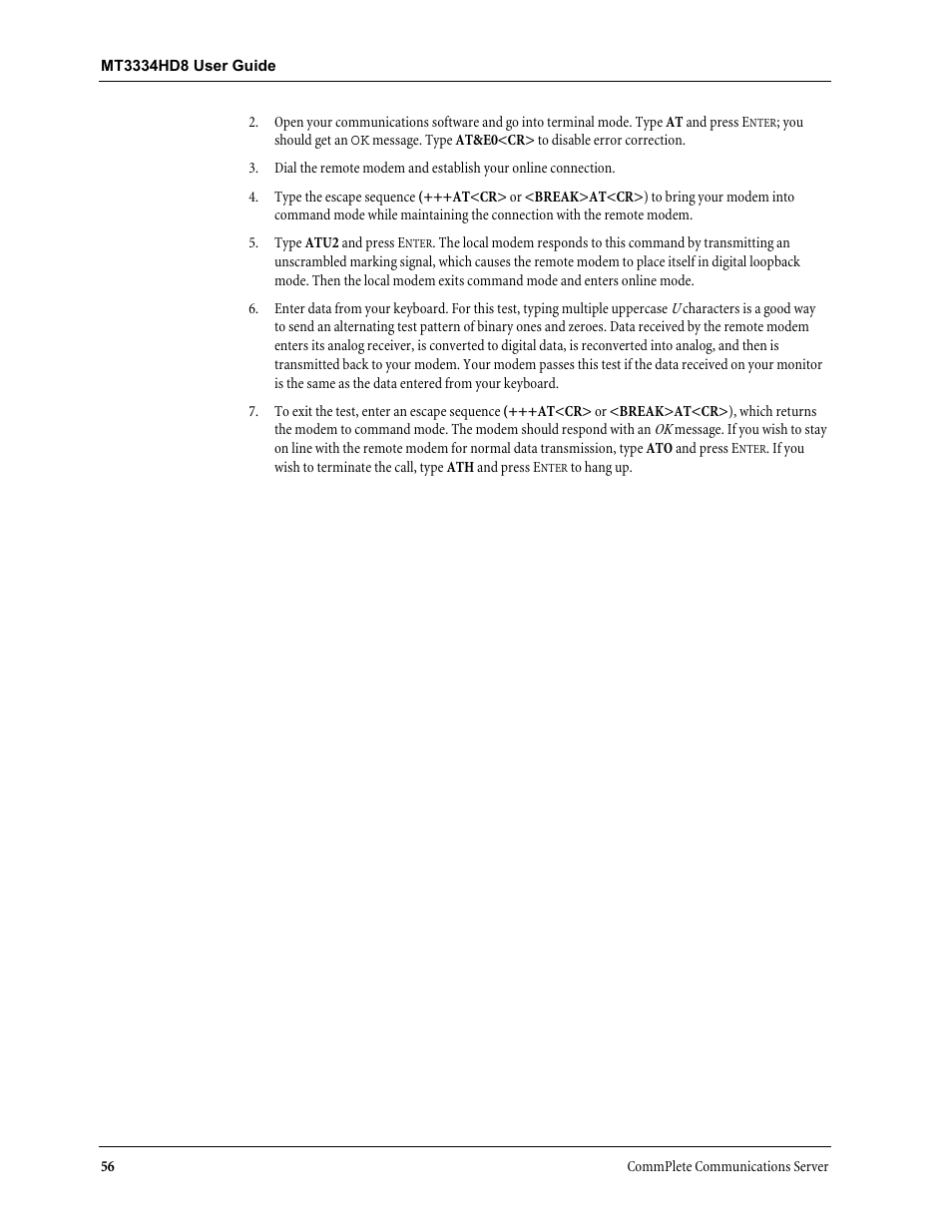 Multi-Tech Systems MT3334HD8 User Manual | Page 62 / 100
