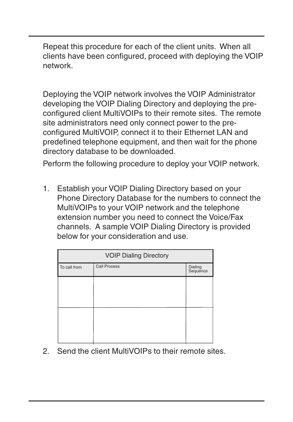 Deploying the voip network | Multi-Tech Systems MVP200 User Manual | Page 37 / 44