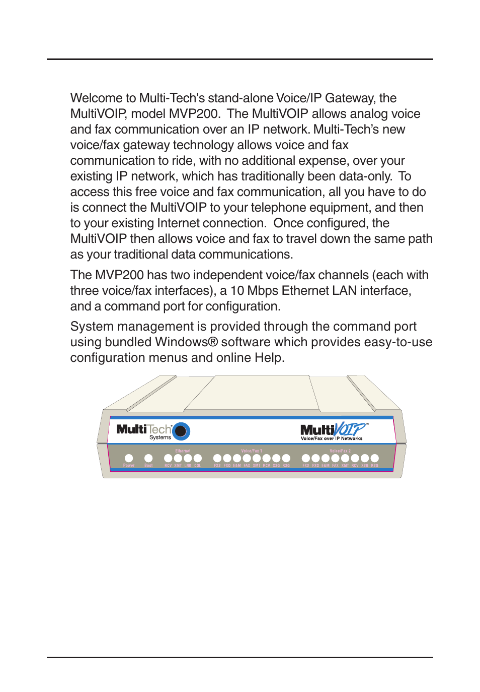 Introduction | Multi-Tech Systems MVP200 User Manual | Page 4 / 44