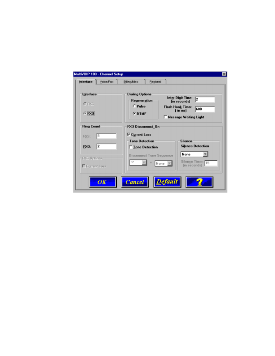 Changing channel parameters, Interface tab | Multi-Tech Systems MVP120 User Manual | Page 48 / 104