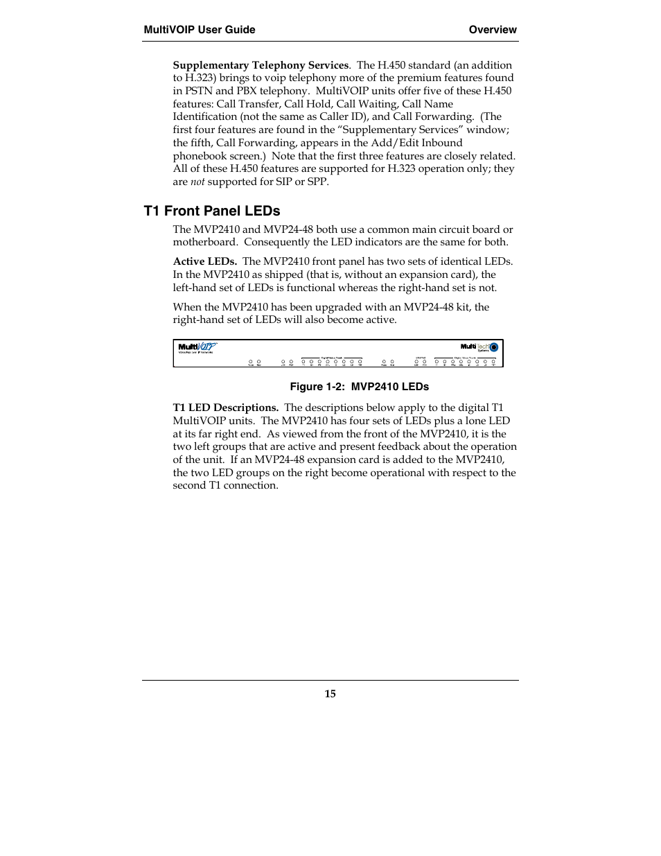 T1 front panel leds | Multi-Tech Systems E1 User Manual | Page 15 / 395