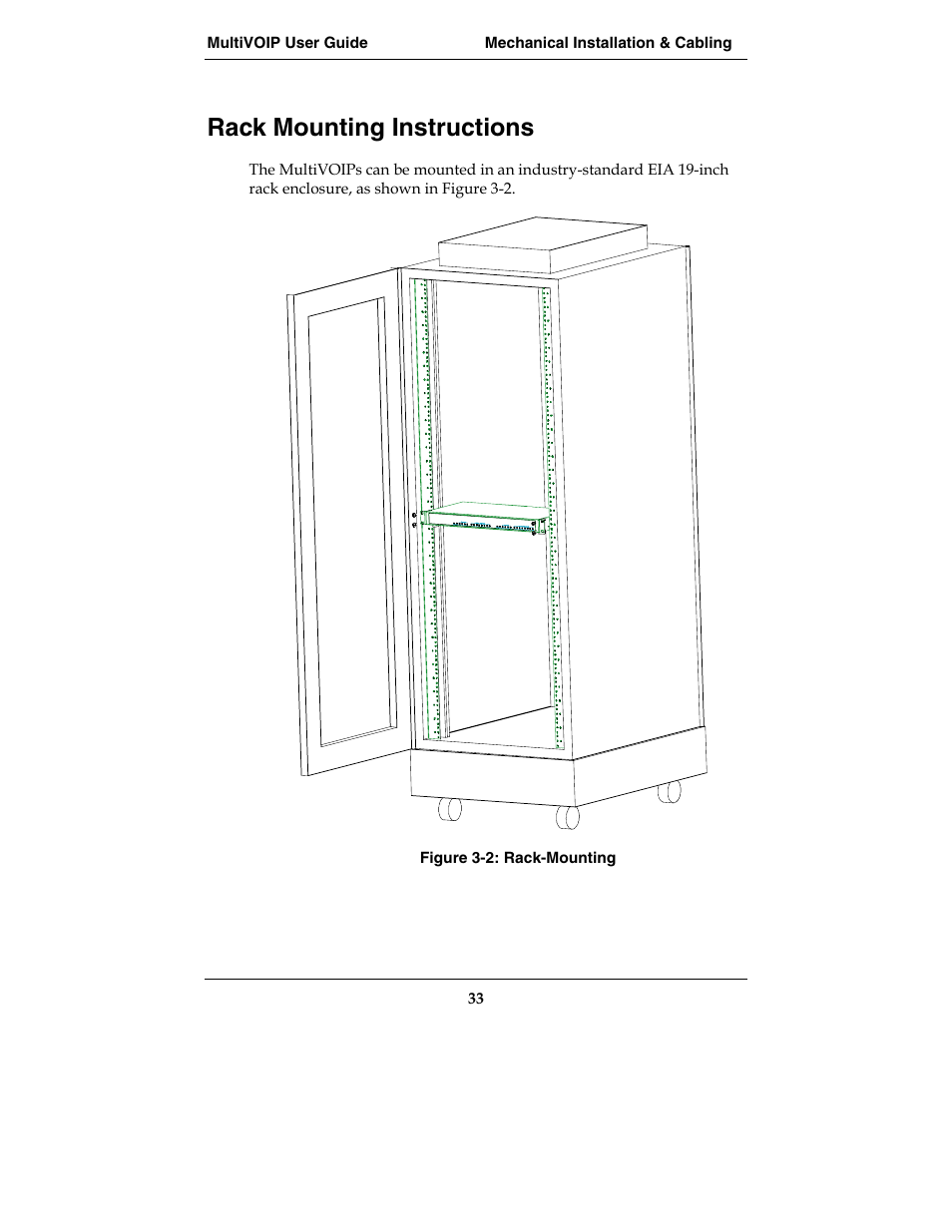 Rack mounting instructions | Multi-Tech Systems E1 User Manual | Page 33 / 395