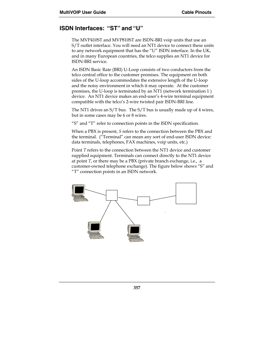 Isdn interfaces: “st” and “u | Multi-Tech Systems E1 User Manual | Page 357 / 395