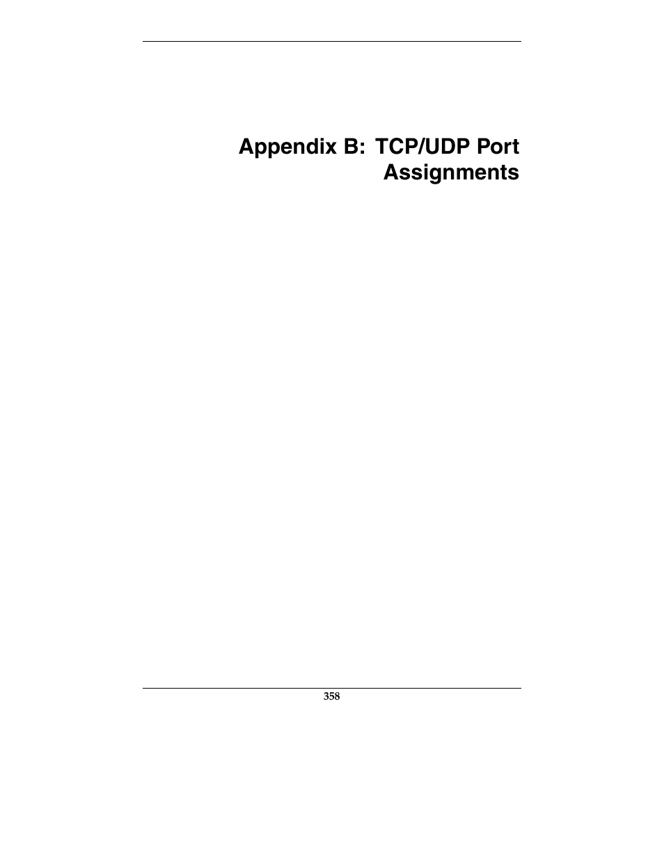 Appendix b: tcp/udp port assignments | Multi-Tech Systems E1 User Manual | Page 358 / 395