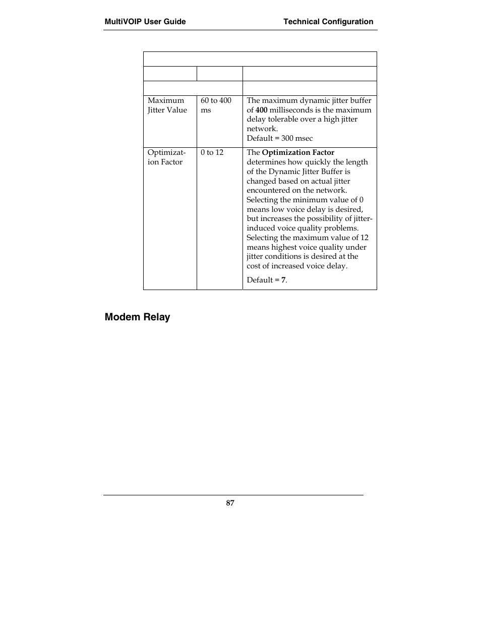 Modem relay | Multi-Tech Systems E1 User Manual | Page 87 / 395