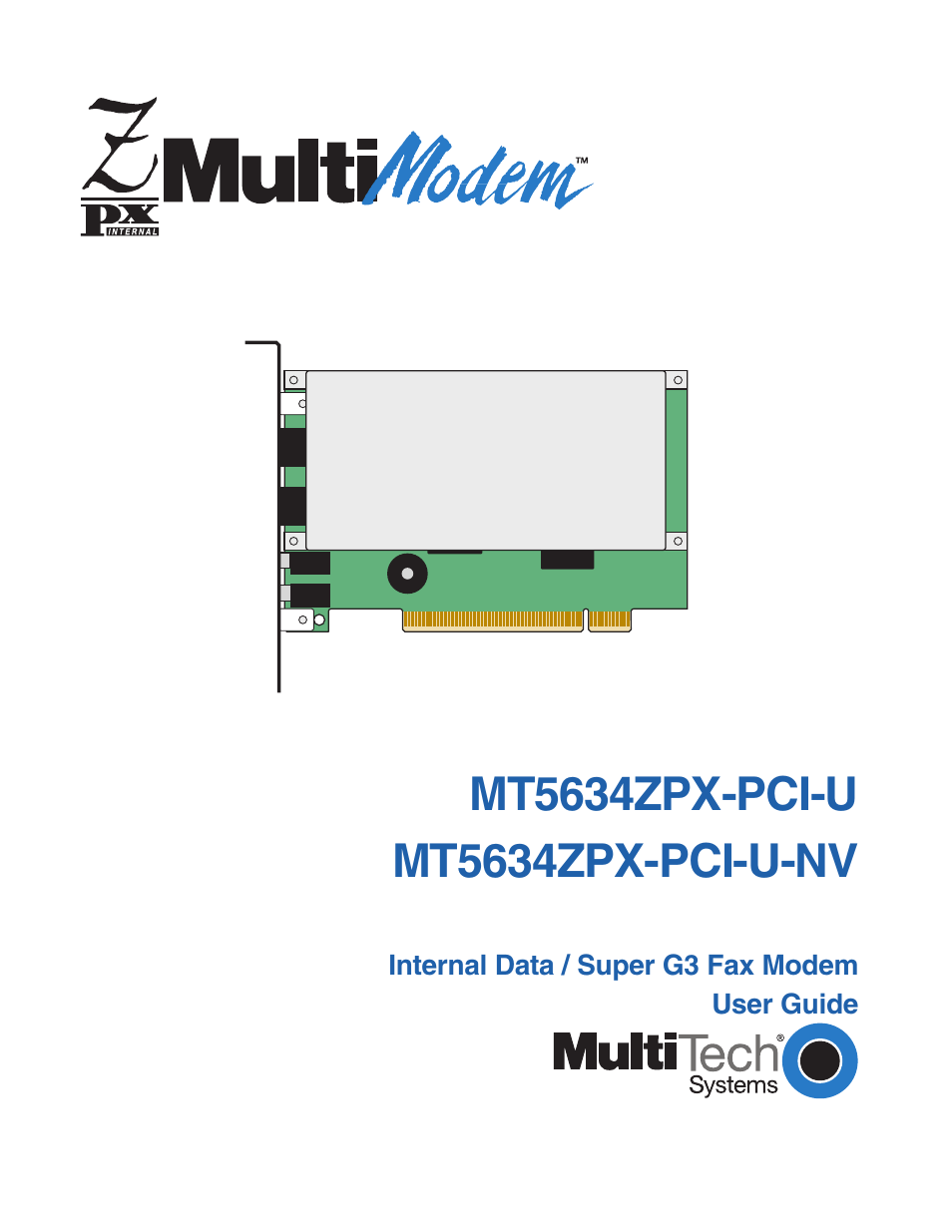 Multi-Tech Systems MT5634ZPX-PCI-U-NV User Manual | 40 pages