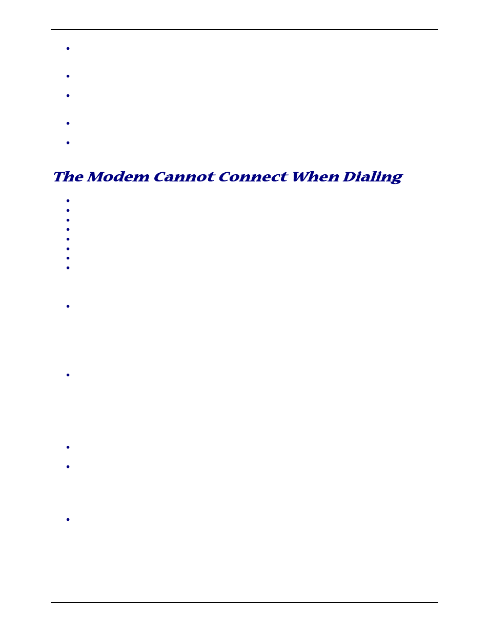 The modem cannot connect when dialing | Multi-Tech Systems MT9234ZBA-V User Manual | Page 22 / 35