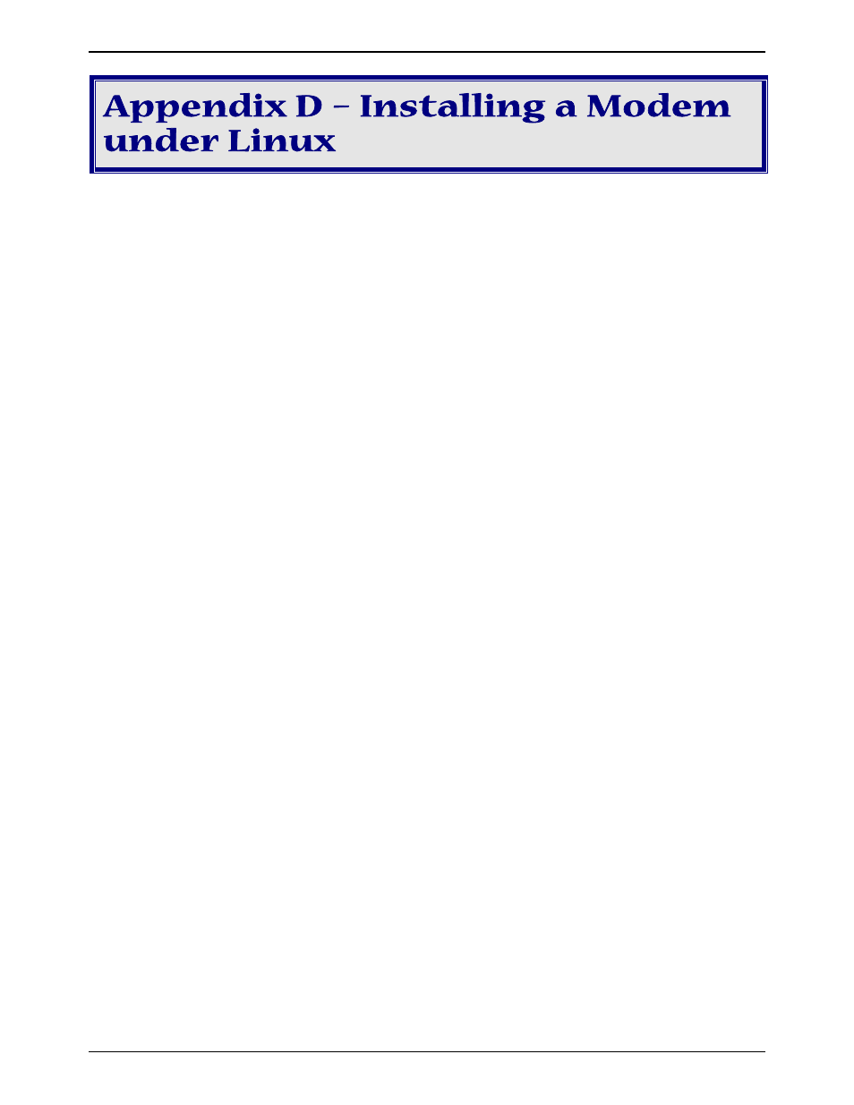 Appendix d – installing a modem under linux, Standard linux serial port definitions, Installation | Setup | Multi-Tech Systems MT9234ZBA-V User Manual | Page 31 / 35