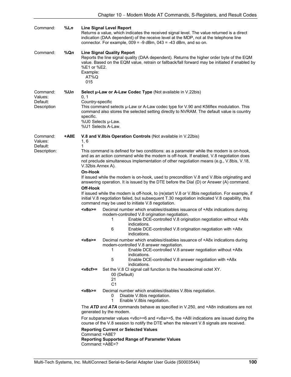 Multi-Tech Systems MTS2SA-T User Manual | Page 100 / 181