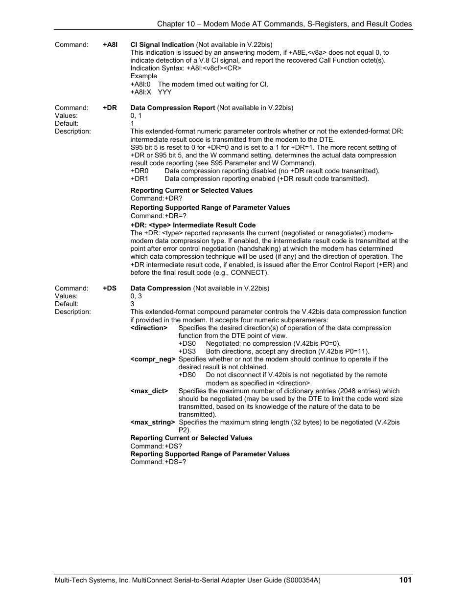 Multi-Tech Systems MTS2SA-T User Manual | Page 101 / 181
