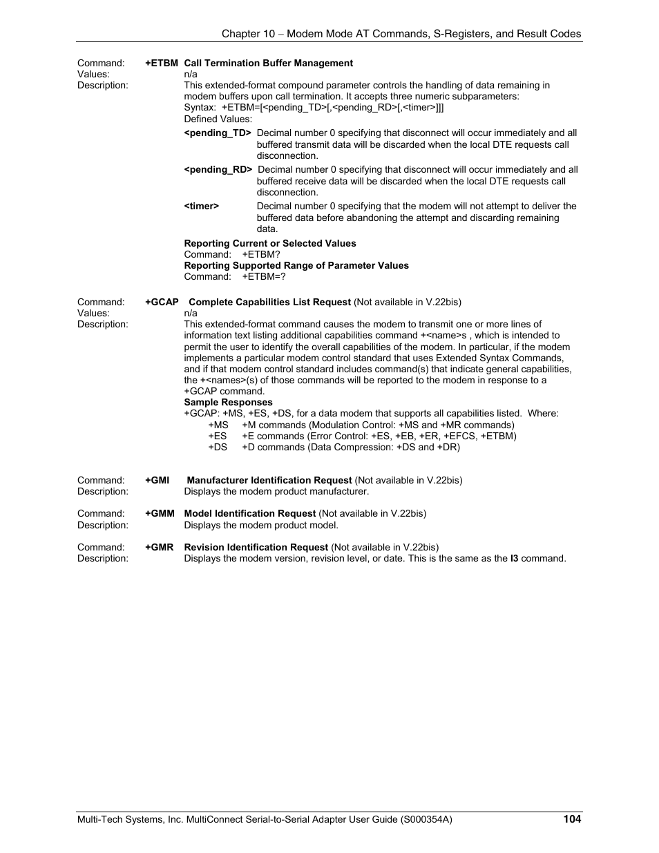 Multi-Tech Systems MTS2SA-T User Manual | Page 104 / 181