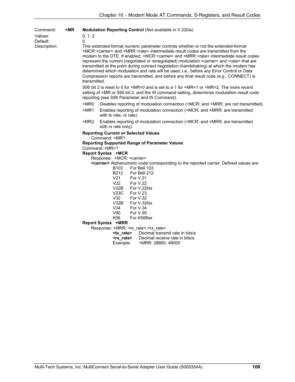 Multi-Tech Systems MTS2SA-T User Manual | Page 106 / 181