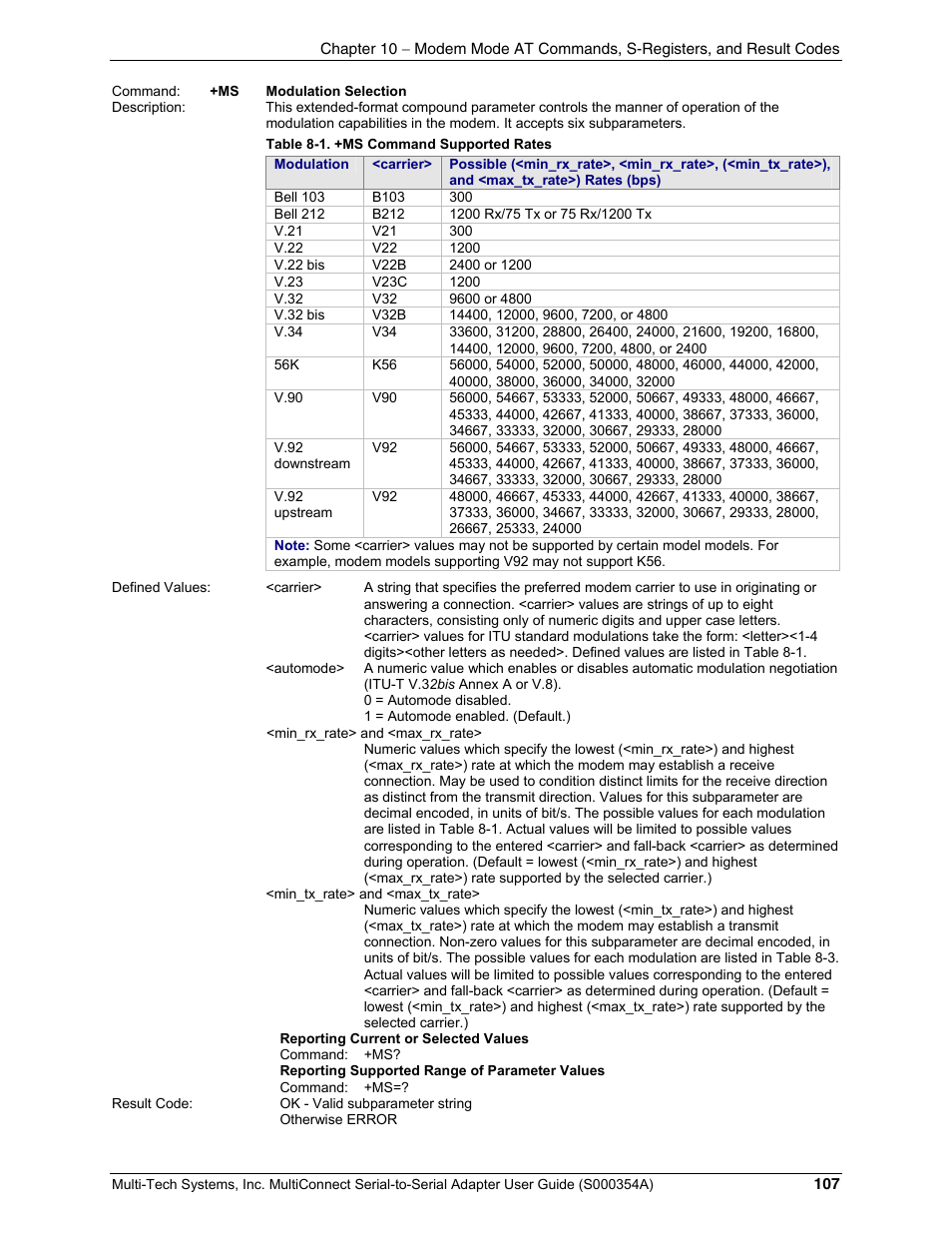 Multi-Tech Systems MTS2SA-T User Manual | Page 107 / 181