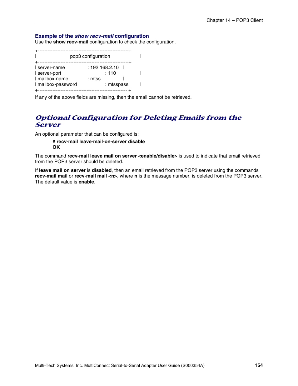 Multi-Tech Systems MTS2SA-T User Manual | Page 154 / 181