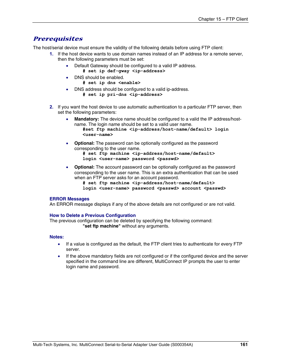 Prerequisites | Multi-Tech Systems MTS2SA-T User Manual | Page 161 / 181