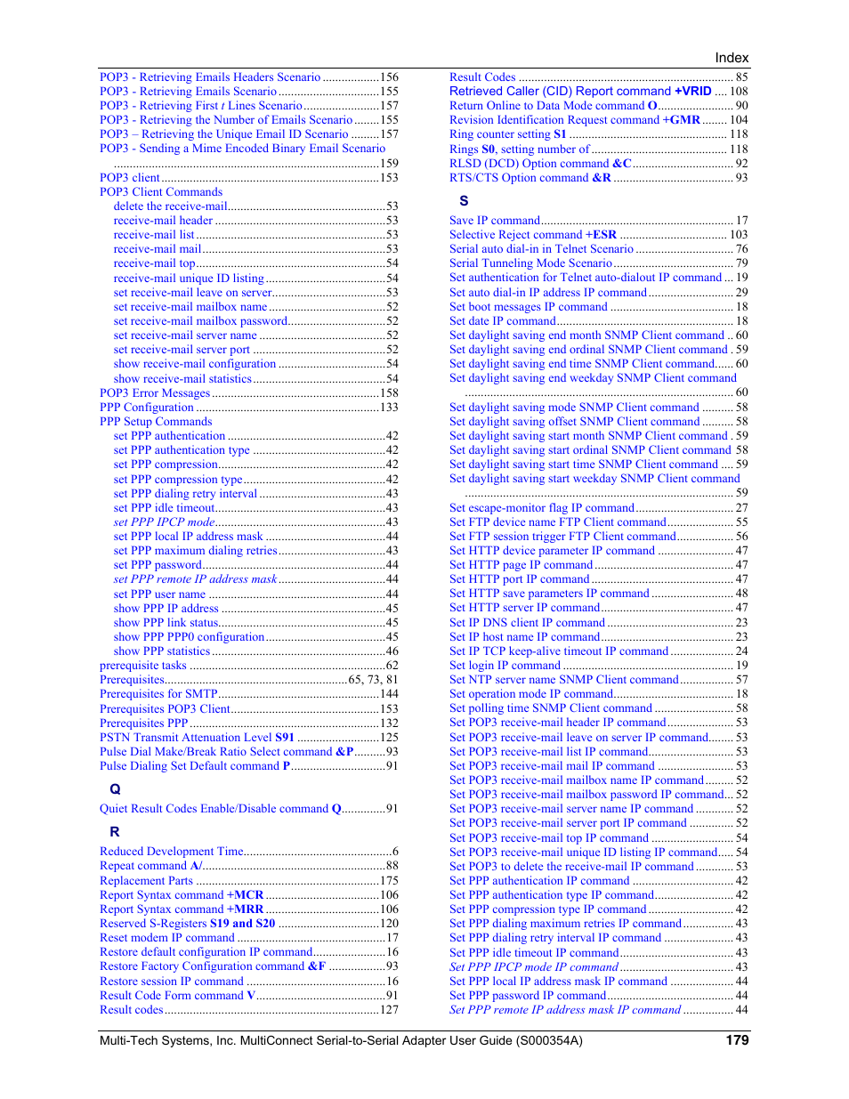 Multi-Tech Systems MTS2SA-T User Manual | Page 179 / 181