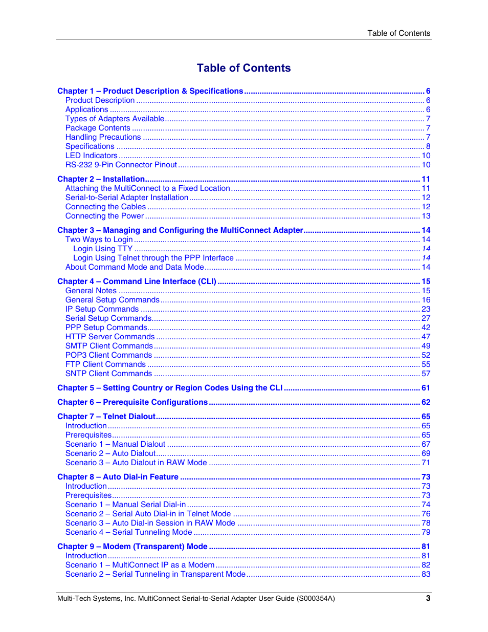 Multi-Tech Systems MTS2SA-T User Manual | Page 3 / 181