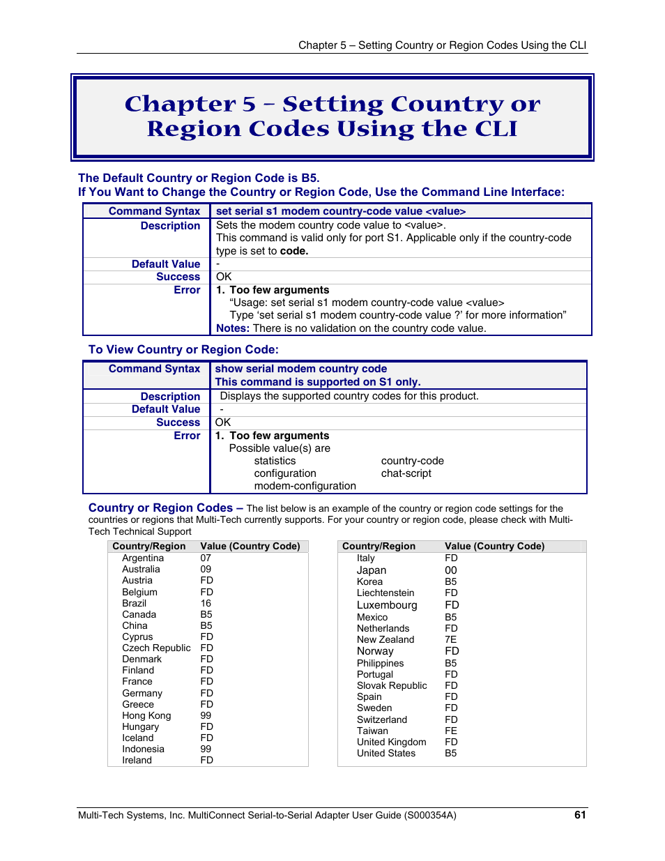 Multi-Tech Systems MTS2SA-T User Manual | Page 61 / 181