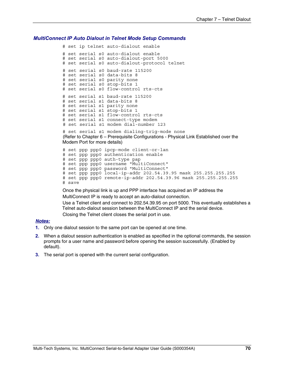 Multi-Tech Systems MTS2SA-T User Manual | Page 70 / 181