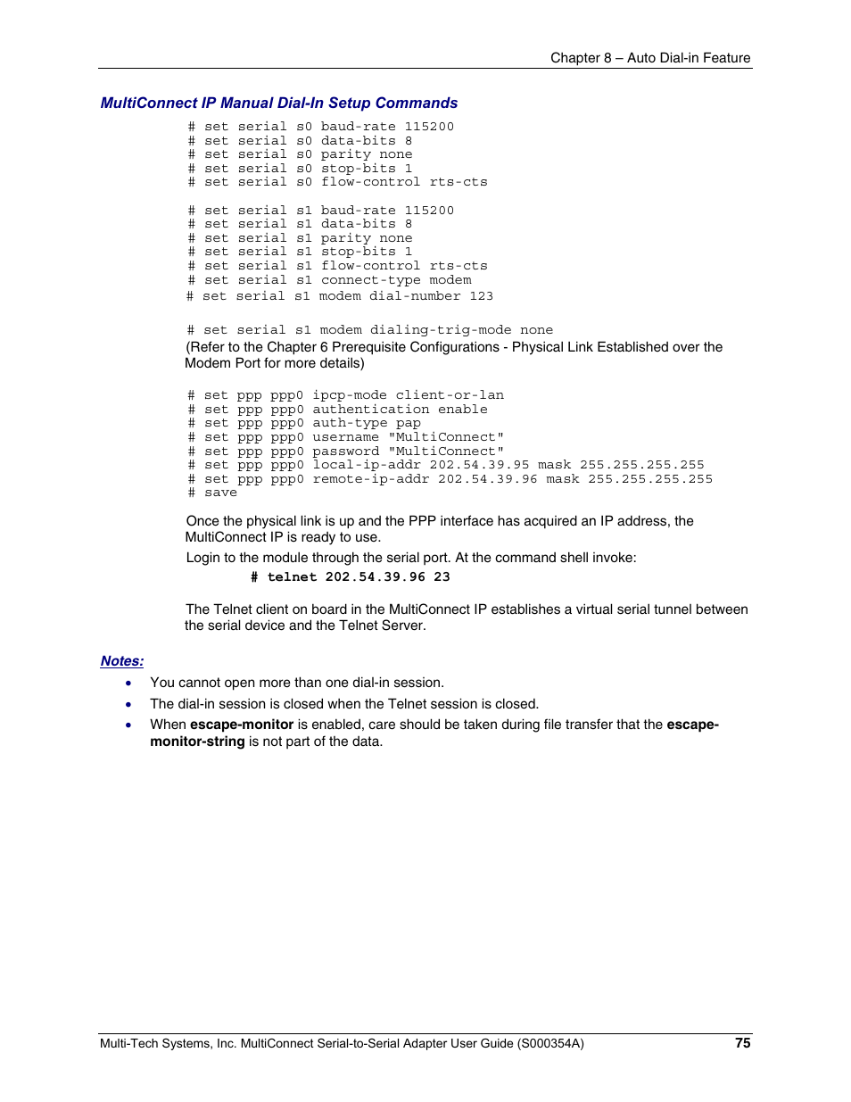 Multi-Tech Systems MTS2SA-T User Manual | Page 75 / 181